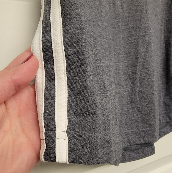 Adidas Grey Aeroready Training Tank Top with White Side Stripes - Picture 3 of 7